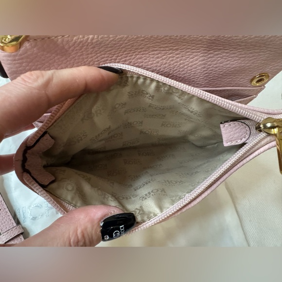 NWOT Michael Kors Double Zip Pink Leather Crossbody - Picture 11 of 17